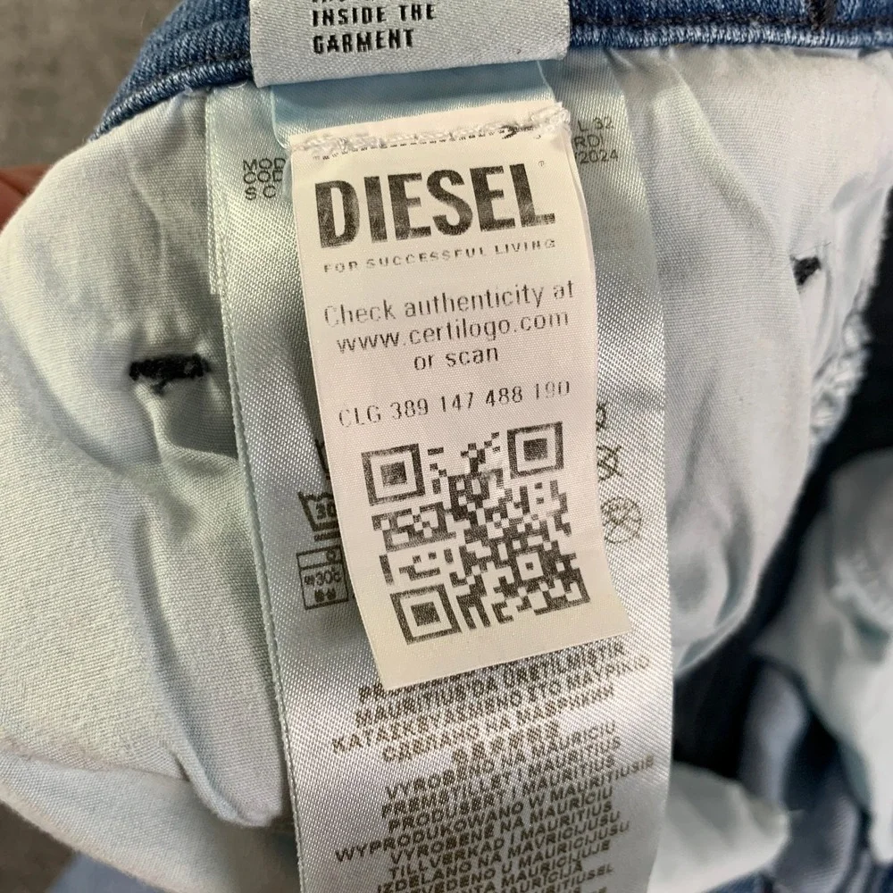 Diesel Zatiny Jeans Men 40x32 Button Fly Bootcut Wide leg Y2K Biker Rocker